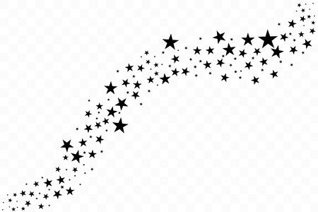 Falling star. Cloud of stars isolated on transparent background. Vector illustrationのイラスト素材