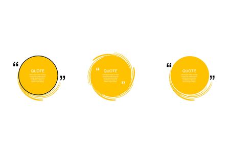 Quote box frame, big set. Quote box icon. Texting quote boxes. Blank Grunge brush background. Vector illustrationのイラスト素材