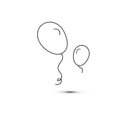 Simple flat style icon of beautiful two balloons for the feast of love on happy mothers day. Vector illustration.のイラスト素材