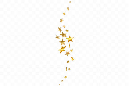 3d Star Falling. Gold Yellow Starry on transparent Background. Vector Confetti Star Background. Golden Starlit Card. Confetti Fall Chaotic Decor.のイラスト素材