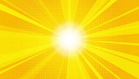 Pop Art background. Retro dotted background. Vector illustration. Halftone yellow pop artの写真素材