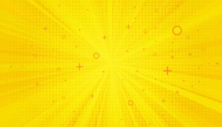 Pop Art background. Retro dotted background. Vector illustration. Halftone yellow pop artのイラスト素材