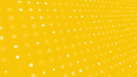 White circles on yellow backgroundの写真素材