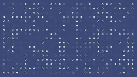 White circles on phantom blue background.