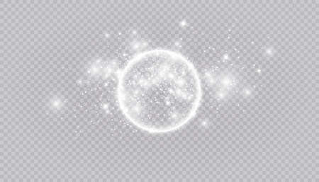 Round shiny frame background with lights. Abstract luxury light ring. Vector illustrationのイラスト素材
