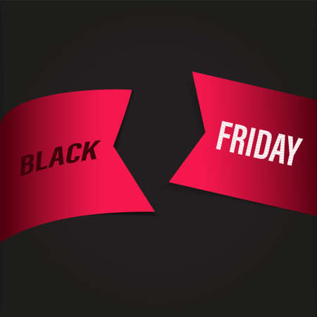 Black friday sale ribbon banners collection isolated. Vector price tags.のイラスト素材