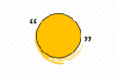 Pixelated Quote box icon. Texting quote boxes. Blank Grunge brush background. Vector illustrationのイラスト素材