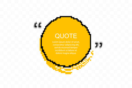 Pixelated Quote box icon. Texting quote boxes. Blank Grunge brush background. Vector illustrationのイラスト素材