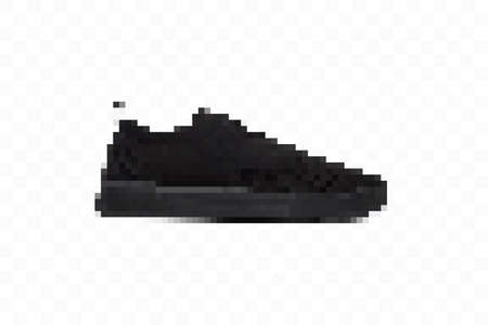 Beautiful black Pixelated sneakers. Vector illustration.のイラスト素材
