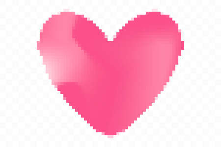 Pixel art heart isolated on transparent backgroundのイラスト素材