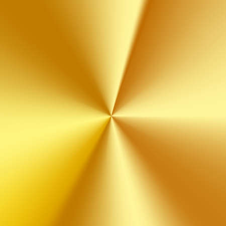 Radial polished texture golden metal background. Vector textured technology gold color background with circular polished, brushed concentric texture. Gold, brass, copper or bronzeのイラスト素材