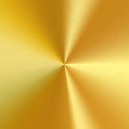 Radial polished texture golden metal background. Vector textured technology gold color background with circular polished, brushed concentric texture. Gold, brass, copper or bronzeのイラスト素材