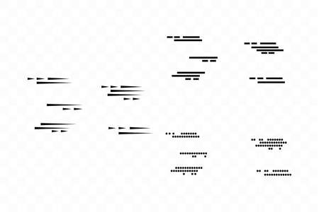 Speed lines isolated set. Motion effect for your design.のイラスト素材