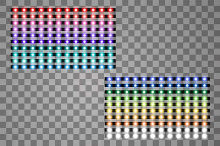 Shining led vector stripes, neon illumination on transparent backgroundのイラスト素材
