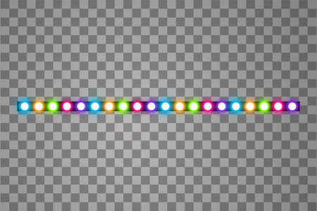 Colorful Shining led vector stripes, neon illumination on transparent backgroundの写真素材