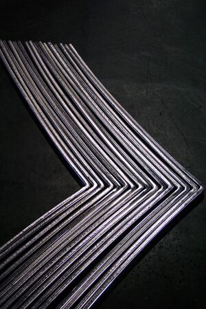 abstract black and white angle metal put on the rubberの写真素材