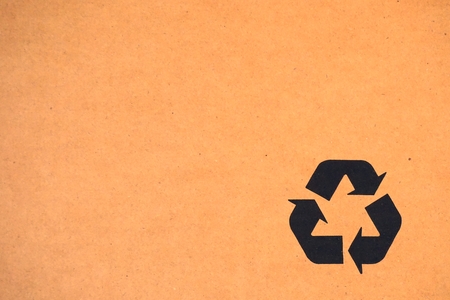 recycle symbol on the carton box for background usedの写真素材