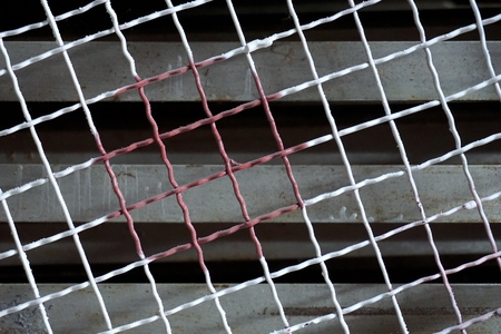 abstract of square metal wire for background usedの写真素材