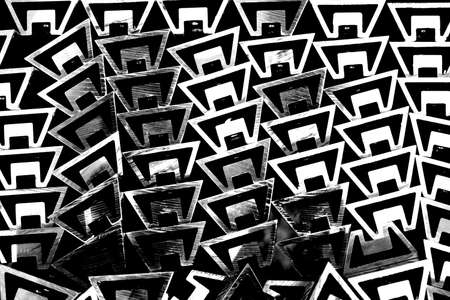 abstract group of metal profile shape in mono colorの写真素材
