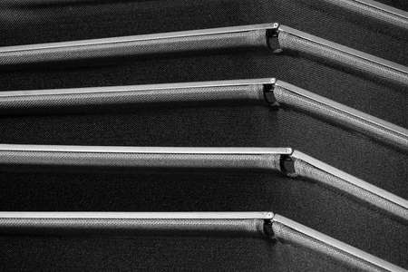 abstract line up of black and white metal jointの写真素材