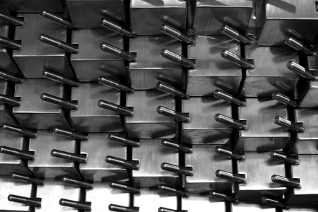 abstract of black and white line up stainless steel nut