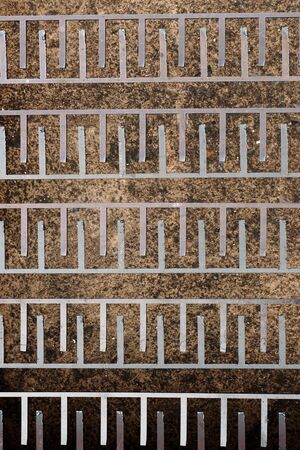 abstract metal plate after laser cutting in geometry shape