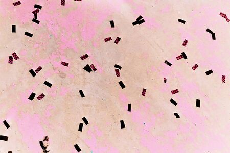 abstract scarp of paper on floor dye in pinkの写真素材