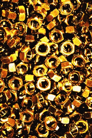 mix of tiny of hexagon nut for background usedの写真素材