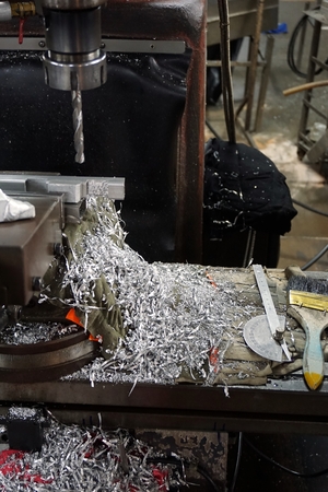 abstract of scraps of metal in the factory