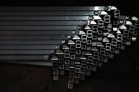 abstract of metal square tube for background used