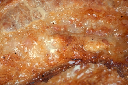 close up roast pork shoulder inThai food style