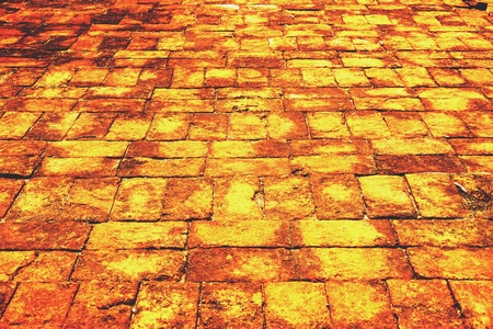abstract old brick floor for background usedの写真素材