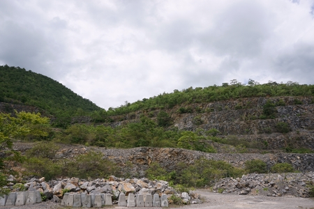 view of quarry in countryside of Thailand