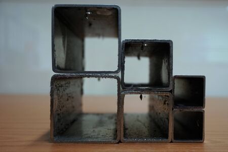 abstract of metal square tube for background usedの写真素材