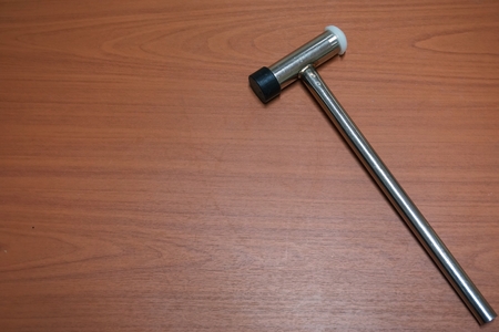 stainless steel hammer with the rubber on the hit sideの写真素材