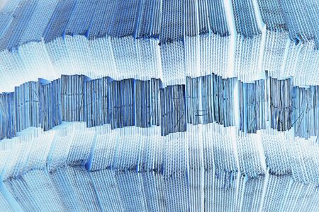 close up stack of corrugated paperboard texture for background usedの写真素材