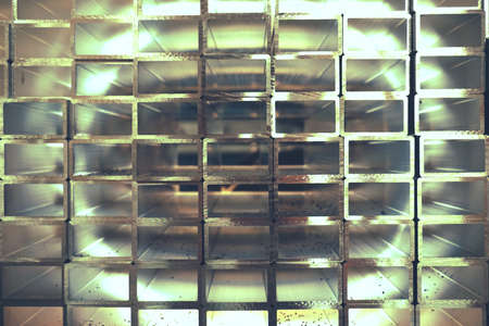 abstract of square aluminum tube for background usedの写真素材