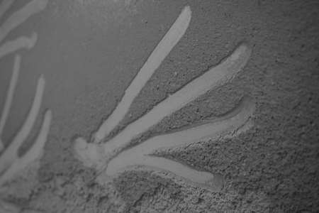 thickness of dust stick on the metal wallの写真素材