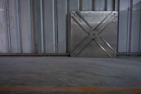 abstract metal cross in the factory for background usedの写真素材