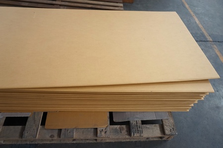 stack of corrugated paper in the warehouse