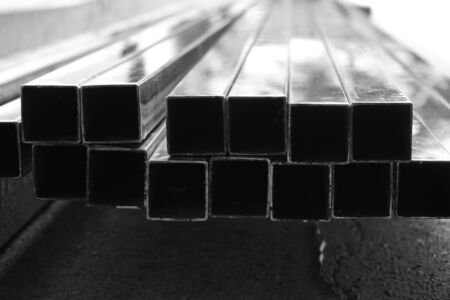 abstract of metal square tube for background usedの写真素材