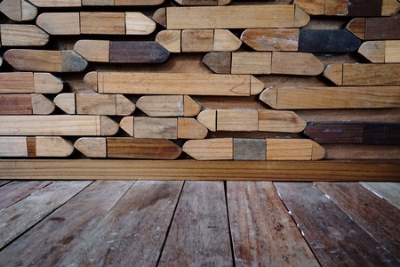 abstract of wooden block texture in the rice shape for background usedの写真素材