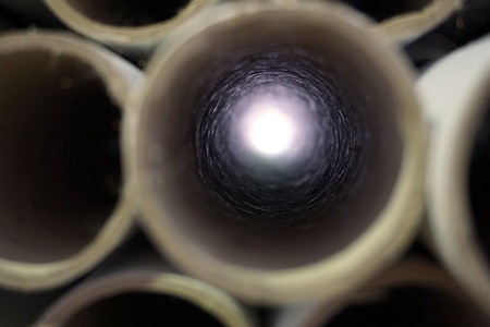 abstract of light at the end of the tunnelの写真素材