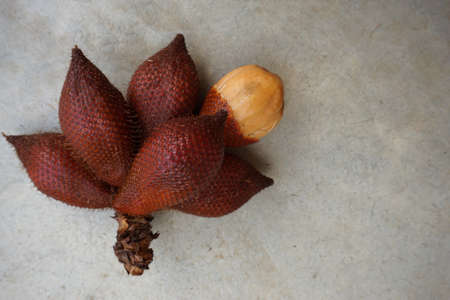 group of Salacca zalacca fruits are the favorite in tropical eating fruit with sweet in testの写真素材
