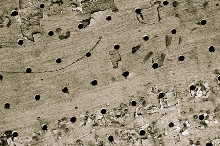 wood board with drilling hole texture for background used