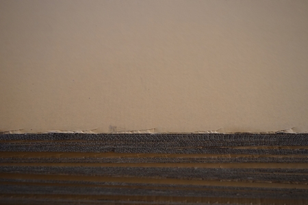 stack of corrugated paper in the warehouseの写真素材