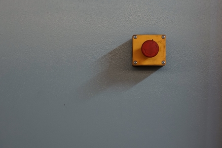 emergency press button for stop the machine in the factory for background usedの写真素材