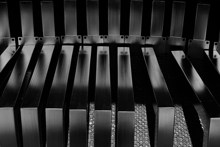 stack of square metal tube for background usedの写真素材