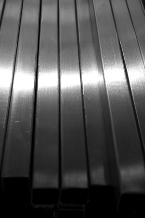 stack of square metal tube for background usedの写真素材
