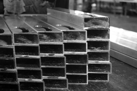 abstract stack of aluminum casting for background usedの写真素材